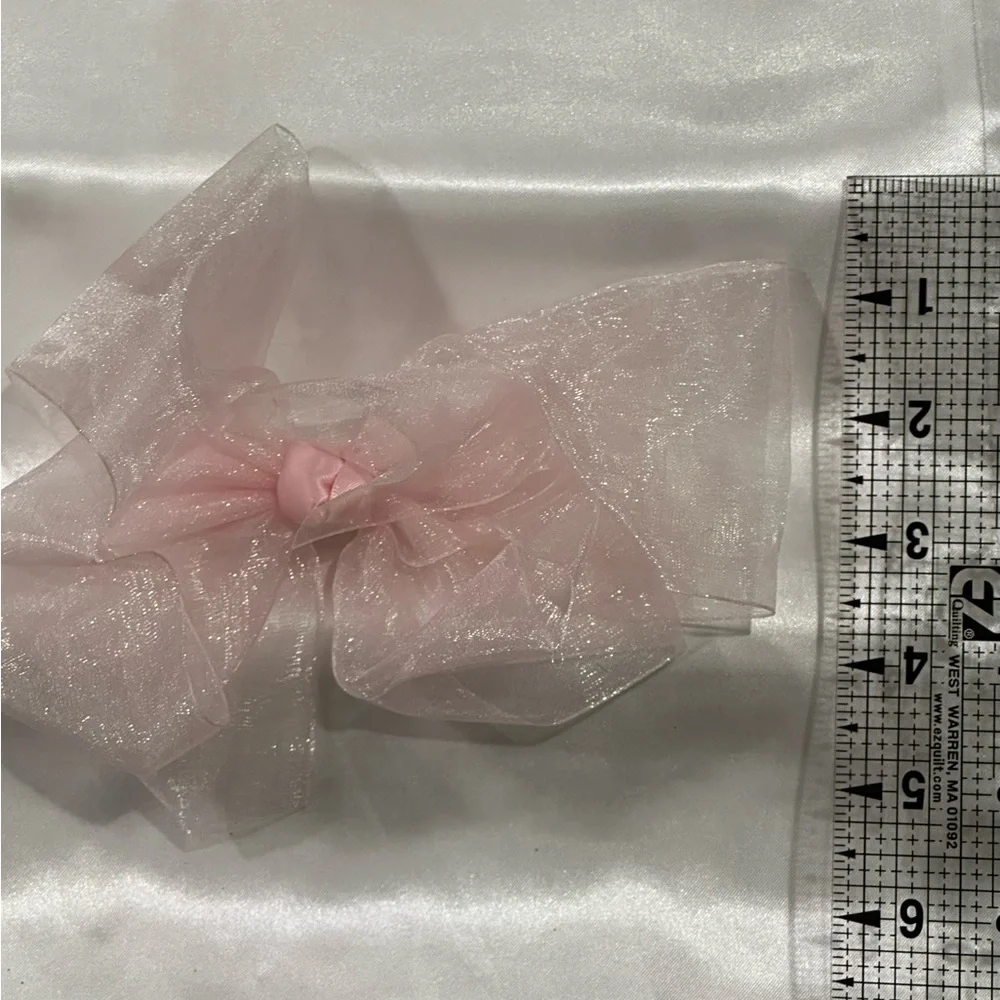 Sheer Pale Pink Organza Statement Bow - bundle 2+ and save on shipping.